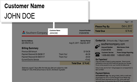 Georgia Power Bill Matrix Number